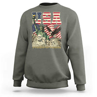 USA Legacy of Freedom Sweatshirt Patriotic Statue of Liberty Bald Eagle Mount Rushmore Graphic - Wonder Print Shop