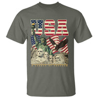 USA Legacy of Freedom T Shirt Patriotic Statue of Liberty Bald Eagle Mount Rushmore Graphic - Wonder Print Shop