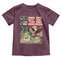 USA Legacy of Freedom Toddler T Shirt Patriotic Statue of Liberty Bald Eagle Mount Rushmore Graphic - Wonder Print Shop