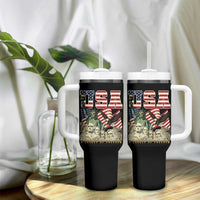 USA Legacy of Freedom Tumbler With Handle Patriotic Statue of Liberty Bald Eagle Mount Rushmore Graphic - Wonder Print Shop