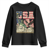 USA Legacy of Freedom Youth Sweatshirt Patriotic Statue of Liberty Bald Eagle Mount Rushmore Graphic - Wonder Print Shop