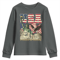 USA Legacy of Freedom Youth Sweatshirt Patriotic Statue of Liberty Bald Eagle Mount Rushmore Graphic - Wonder Print Shop
