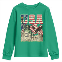 USA Legacy of Freedom Youth Sweatshirt Patriotic Statue of Liberty Bald Eagle Mount Rushmore Graphic - Wonder Print Shop