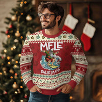 Xmas in Hawaii Ugly Christmas Sweater Mele Kalikimaka Hawaiian Tropical Surfing Santa - Wonder Print Shop