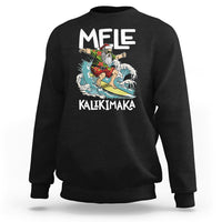 Mele Kalikimaka Tropical Hawaiian Christmas in Hawaii Surfing Santa Sweatshirt - Wonder Print Shop