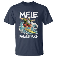 Mele Kalikimaka Tropical Hawaiian Christmas in Hawaii Surfing Santa T Shirt - Wonder Print Shop