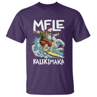 Mele Kalikimaka Tropical Hawaiian Christmas in Hawaii Surfing Santa T Shirt - Wonder Print Shop