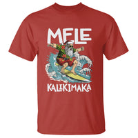 Mele Kalikimaka Tropical Hawaiian Christmas in Hawaii Surfing Santa T Shirt - Wonder Print Shop