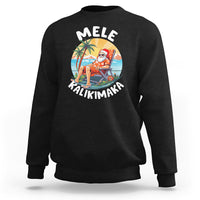 Mele Kalikimaka Tropical Hawaiian Christmas in Hawaii Sunbath Santa Sweatshirt - Wonder Print Shop