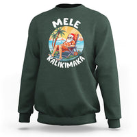 Mele Kalikimaka Tropical Hawaiian Christmas in Hawaii Sunbath Santa Sweatshirt - Wonder Print Shop
