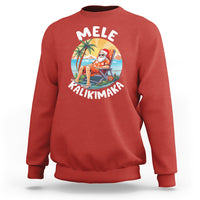 Mele Kalikimaka Tropical Hawaiian Christmas in Hawaii Sunbath Santa Sweatshirt - Wonder Print Shop