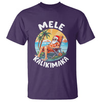 Mele Kalikimaka Tropical Hawaiian Christmas in Hawaii Sunbath Santa T Shirt - Wonder Print Shop