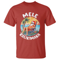 Mele Kalikimaka Tropical Hawaiian Christmas in Hawaii Sunbath Santa T Shirt - Wonder Print Shop
