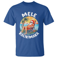 Mele Kalikimaka Tropical Hawaiian Christmas in Hawaii Sunbath Santa T Shirt - Wonder Print Shop