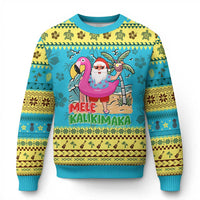 Xmas in Hawaii Ugly Christmas Sweater Mele Kalikimaka Hawaiian Tropical Beach Santa - Wonder Print Shop