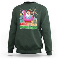 Mele Kalikimaka Tropical Hawaiian Christmas in Hawaii Beach Santa Sweatshirt - Wonder Print Shop