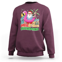 Mele Kalikimaka Tropical Hawaiian Christmas in Hawaii Beach Santa Sweatshirt - Wonder Print Shop