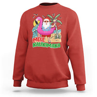 Mele Kalikimaka Tropical Hawaiian Christmas in Hawaii Beach Santa Sweatshirt - Wonder Print Shop