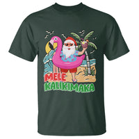 Mele Kalikimaka Tropical Hawaiian Christmas in Hawaii Beach Santa T Shirt - Wonder Print Shop