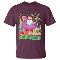 Mele Kalikimaka Tropical Hawaiian Christmas in Hawaii Beach Santa T Shirt - Wonder Print Shop