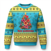 Xmas in Hawaii Ugly Christmas Sweater Mele Kalikimaka Tropical Hawaiian Hibiscus - Wonder Print Shop