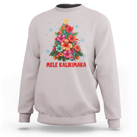 Tropical Hawaiian Hibiscus Christmas Tree Mele Kalikimaka Sweatshirt - Wonder Print Shop