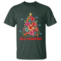 Tropical Hawaiian Hibiscus Christmas Tree Mele Kalikimaka T Shirt - Wonder Print Shop