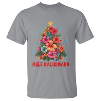 Tropical Hawaiian Hibiscus Christmas Tree Mele Kalikimaka T Shirt - Wonder Print Shop