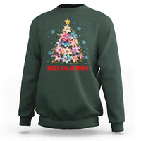 Tropical Hawaiian Plumeria Christmas Tree Mele Kalikimaka Sweatshirt - Wonder Print Shop