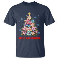 Tropical Hawaiian Plumeria Christmas Tree Mele Kalikimaka T Shirt - Wonder Print Shop