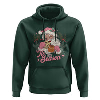 Retro Pink Santa Hoodie Tis The Season Feliz Navidad Latin America Mexican Christmas
