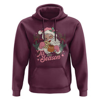 Retro Pink Santa Hoodie Tis The Season Feliz Navidad Latin America Mexican Christmas