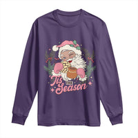 Retro Pink Santa Long Sleeve Shirt Tis The Season Feliz Navidad Latin America Mexican Christmas