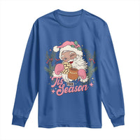 Retro Pink Santa Long Sleeve Shirt Tis The Season Feliz Navidad Latin America Mexican Christmas