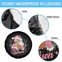 Retro Pink Santa Spare Tire Cover Tis The Season Feliz Navidad Latin America Mexican Christmas