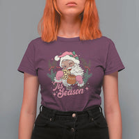 Retro Pink Santa T Shirt For Women Tis The Season Feliz Navidad Latin America Mexican Christmas - Wonder Print Shop