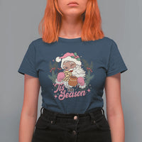 Retro Pink Santa T Shirt For Women Tis The Season Feliz Navidad Latin America Mexican Christmas - Wonder Print Shop