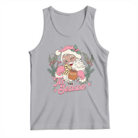 Retro Pink Santa Tank Top Tis The Season Feliz Navidad Latin America Mexican Christmas