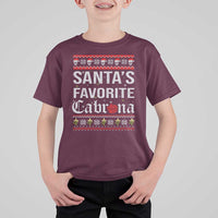 Funny Mexican Ugly Christmas T Shirt For Kid Santa's Favorite Cabrona Xmas Party Gift - Wonder Print Shop