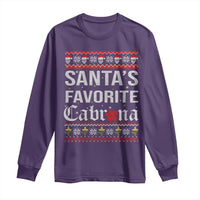 Funny Mexican Ugly Christmas Long Sleeve Shirt Santa's Favorite Cabrona Xmas Party Gift