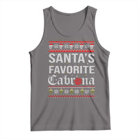 Funny Mexican Ugly Christmas Tank Top Santa's Favorite Cabrona Xmas Party Gift