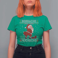 Funny Drunk Mexican Santa T Shirt For Women Borracho Pero Buen Muchacho Good Guy in Spanish - Wonder Print Shop