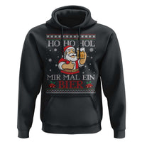 Funny Mexican Santa Drinking Hoodie Ho Ho Hol Mir Mal Ein Bier Hold Me A Beer Xmas Party