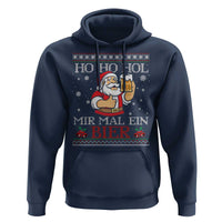 Funny Mexican Santa Drinking Hoodie Ho Ho Hol Mir Mal Ein Bier Hold Me A Beer Xmas Party