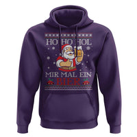 Funny Mexican Santa Drinking Hoodie Ho Ho Hol Mir Mal Ein Bier Hold Me A Beer Xmas Party