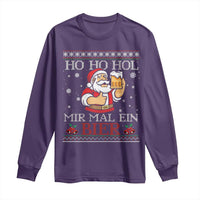 Funny Mexican Santa Drinking Long Sleeve Shirt Ho Ho Hol Mir Mal Ein Bier Hold Me A Beer Xmas Party
