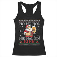 Funny Mexican Santa Drinking Racerback Tank Top Ho Ho Hol Mir Mal Ein Bier Hold Me A Beer Xmas Party