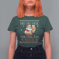 Funny Mexican Santa Drinking T Shirt For Women Ho Ho Hol Mir Mal Ein Bier Hold Me A Beer Xmas Party - Wonder Print Shop