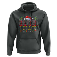 Christmas Bruh Hoodie Red Plaid Retro Xmas Pajamas Matching