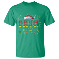 Christmas Bruh T Shirt Red Plaid Retro Xmas Pajamas Matching - Wonder Print Shop